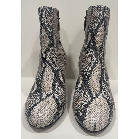 ABLE Celina Leather Snakeskin Block Heel Bootie Ankle Boots Size 7 - Picture 4 of 9